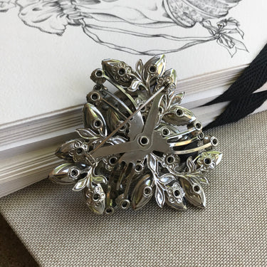 1960s Blue Rhinestone Brooch Jewelry Bloomers and Frocks